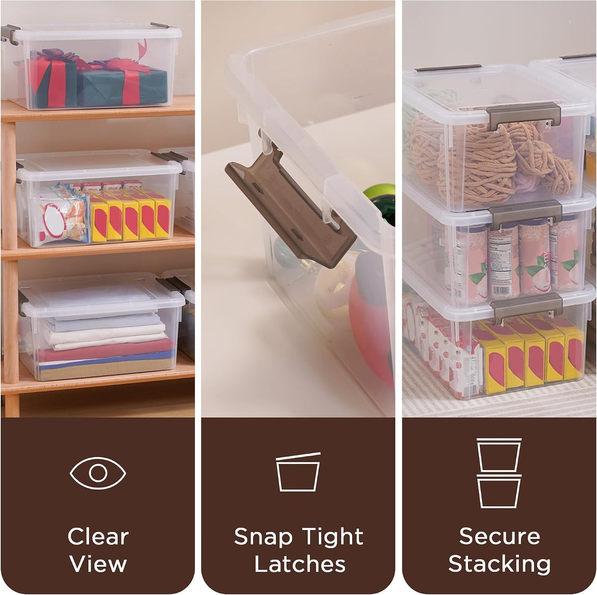 Citylife 1.3Qt Small Storage Bins with Lids,Stackable Clear | Plastic Containers for Beads, Buttons, Sewing Supplies, Office Supplies and Small Toys