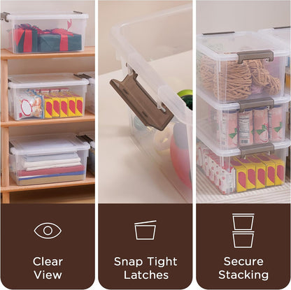 Citylife 1.3Qt Small Storage Bins with Lids,Stackable Clear | Plastic Containers for Beads, Buttons, Sewing Supplies, Office Supplies and Small Toys