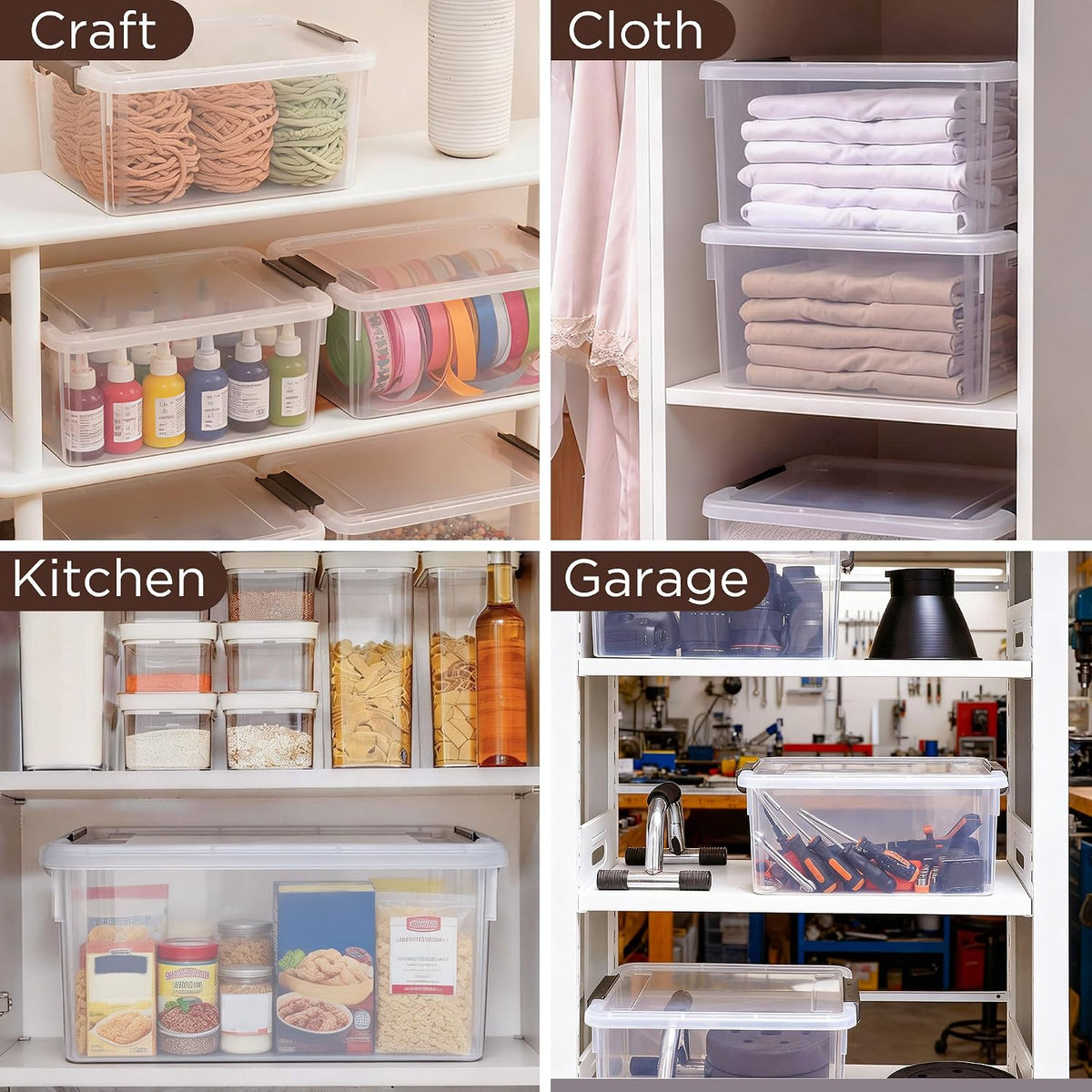 Citylife 1.3Qt Small Storage Bins with Lids,Stackable Clear | Plastic Containers for Beads, Buttons, Sewing Supplies, Office Supplies and Small Toys