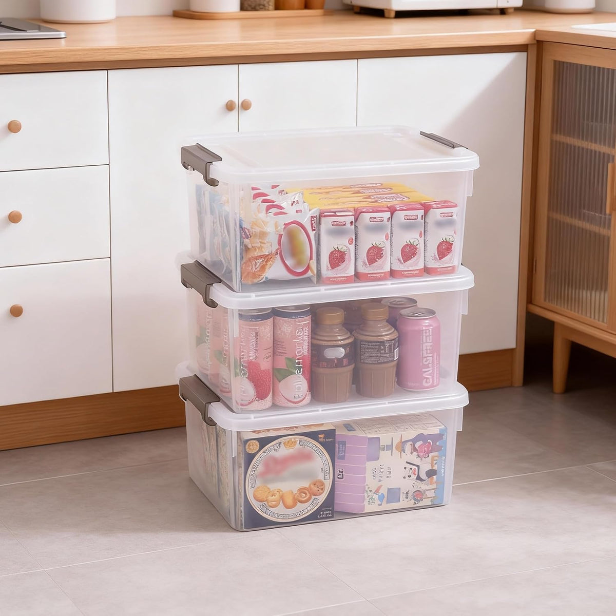 Citylife 1.3Qt Small Storage Bins with Lids,Stackable Clear | Plastic Containers for Beads, Buttons, Sewing Supplies, Office Supplies and Small Toys