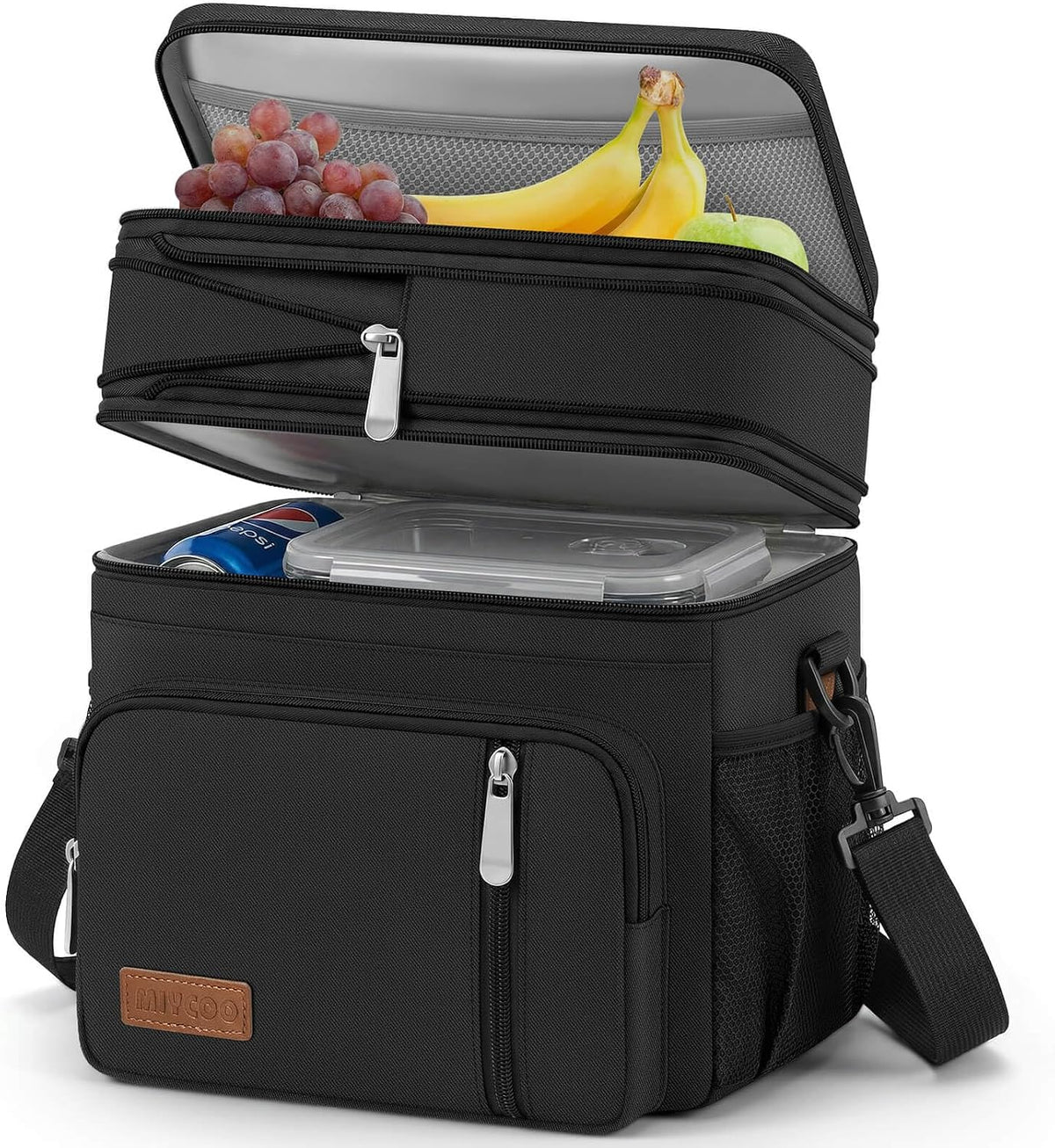 Lunch Bag & Lunch Box for Men Women, Double Deck & Leakproof