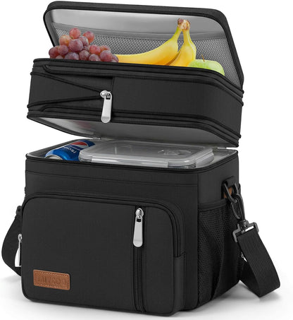 Lunch Bag & Lunch Box for Men Women, Double Deck & Leakproof