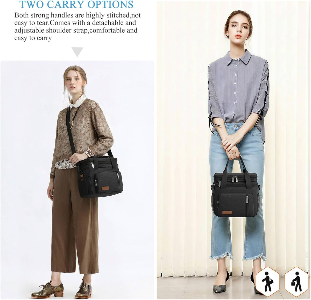 Lunch Bag & Lunch Box for Men Women, Double Deck & Leakproof
