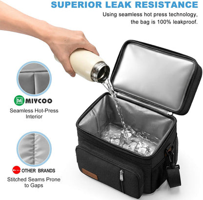 Lunch Bag & Lunch Box for Men Women, Double Deck & Leakproof