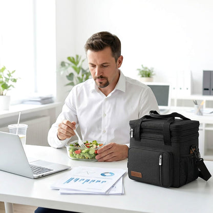 Lunch Bag & Lunch Box for Men Women, Double Deck & Leakproof