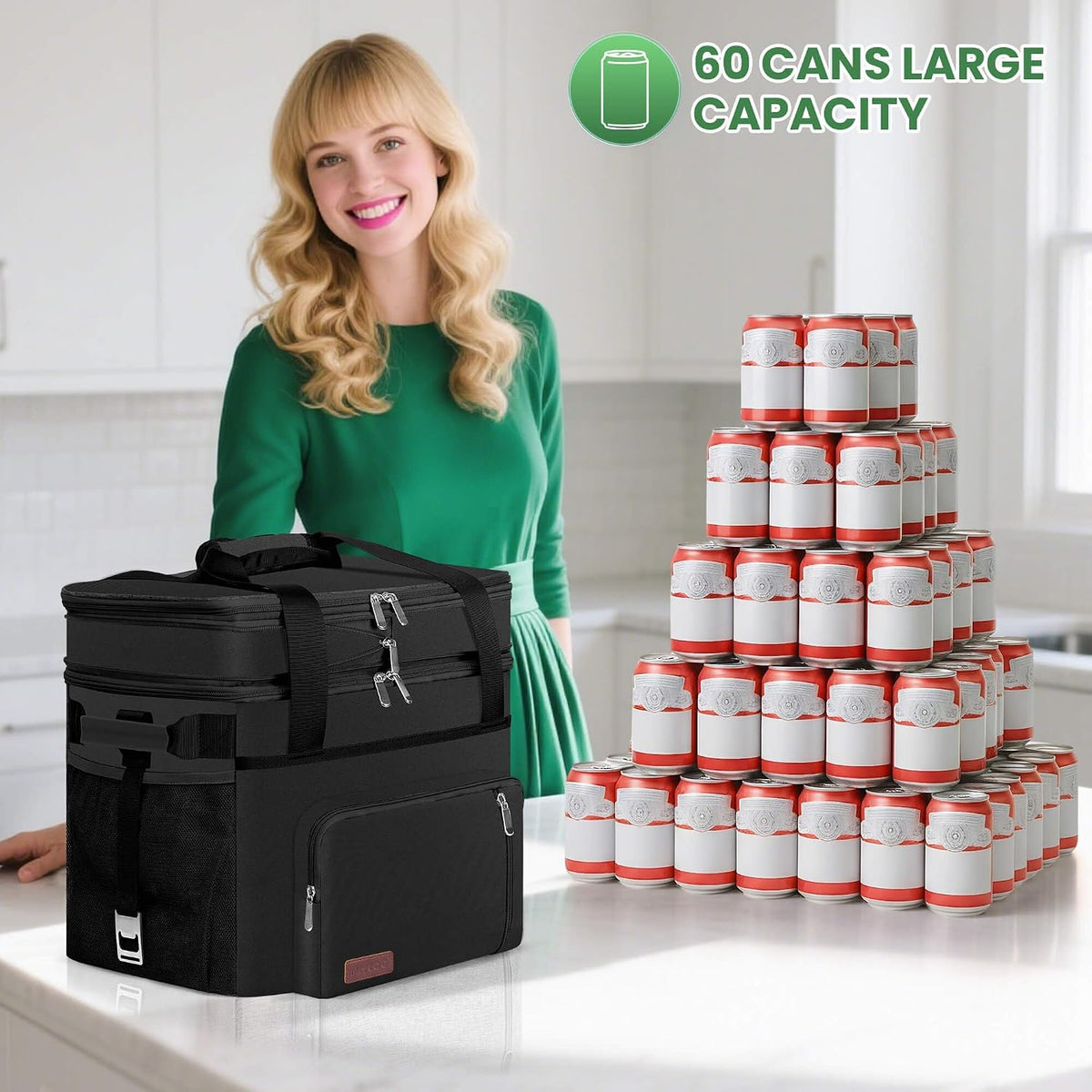 Lunch Bag & Lunch Box for Men Women, Double Deck & Leakproof