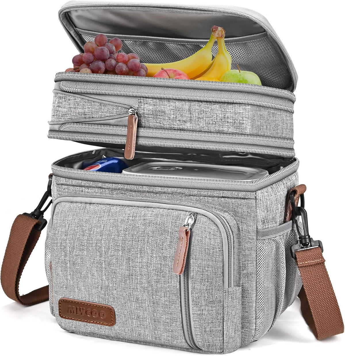 Lunch Bag & Lunch Box for Men Women, Double Deck & Leakproof