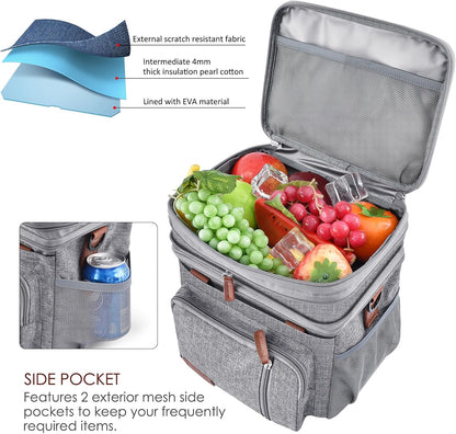 Lunch Bag & Lunch Box for Men Women, Double Deck & Leakproof