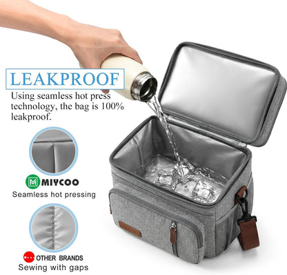 Lunch Bag & Lunch Box for Men Women, Double Deck & Leakproof