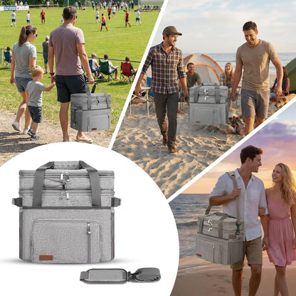 Lunch Bag & Lunch Box for Men Women, Double Deck & Leakproof