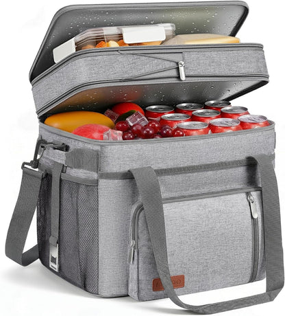Lunch Bag & Lunch Box for Men Women, Double Deck & Leakproof