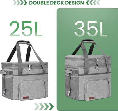 Lunch Bag & Lunch Box for Men Women, Double Deck & Leakproof