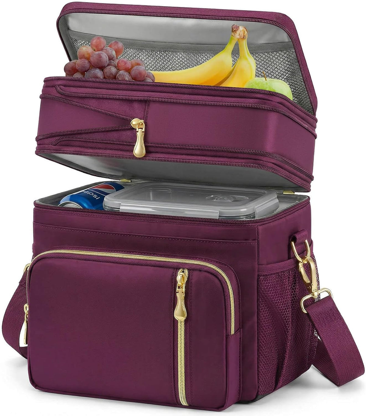 Lunch Bag & Lunch Box for Men Women, Double Deck & Leakproof