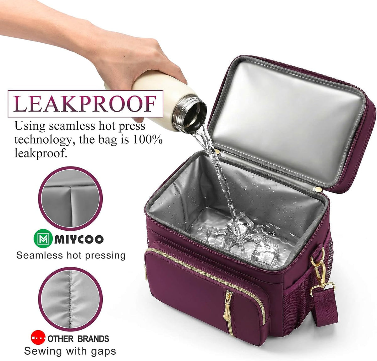 Lunch Bag & Lunch Box for Men Women, Double Deck & Leakproof