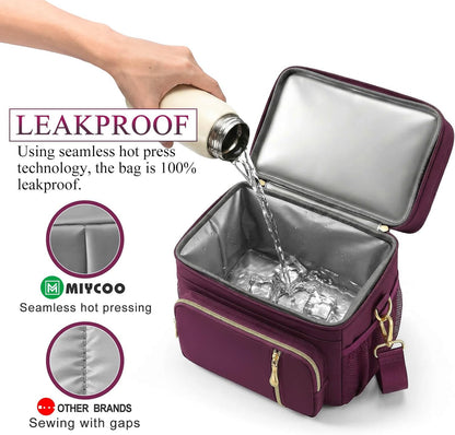 Lunch Bag & Lunch Box for Men Women, Double Deck & Leakproof