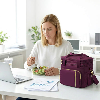 Lunch Bag & Lunch Box for Men Women, Double Deck & Leakproof