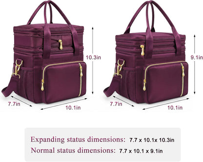 Lunch Bag & Lunch Box for Men Women, Double Deck & Leakproof