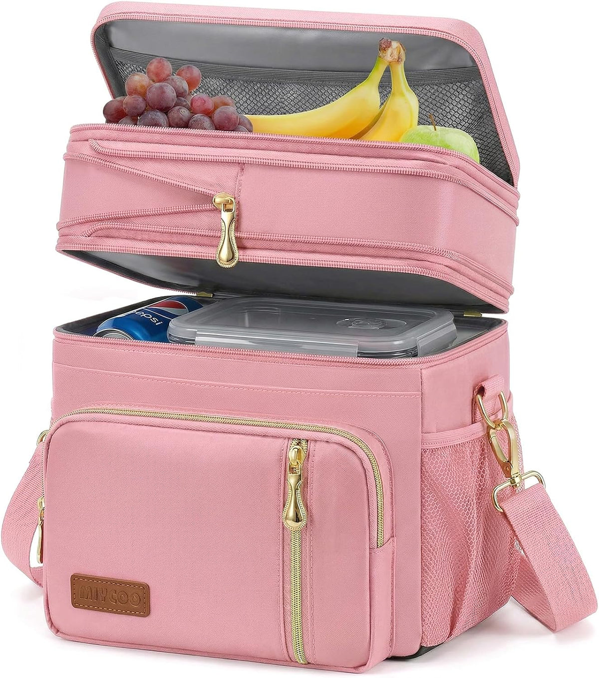 Lunch Bag & Lunch Box for Men Women, Double Deck & Leakproof