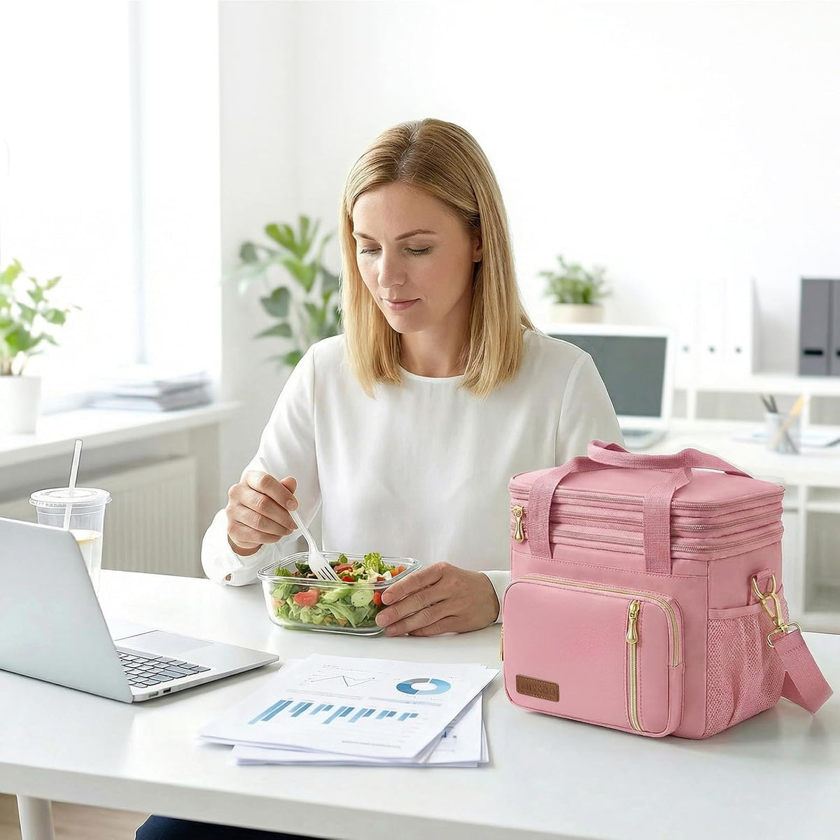 Lunch Bag & Lunch Box for Men Women, Double Deck & Leakproof