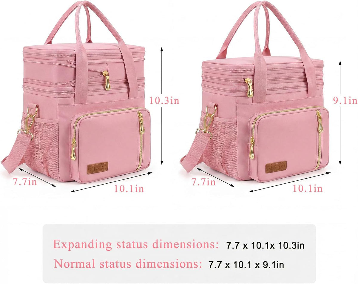 Lunch Bag & Lunch Box for Men Women, Double Deck & Leakproof