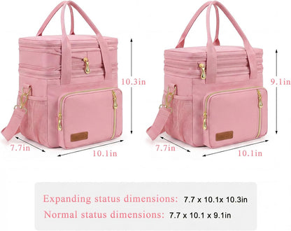 Lunch Bag & Lunch Box for Men Women, Double Deck & Leakproof