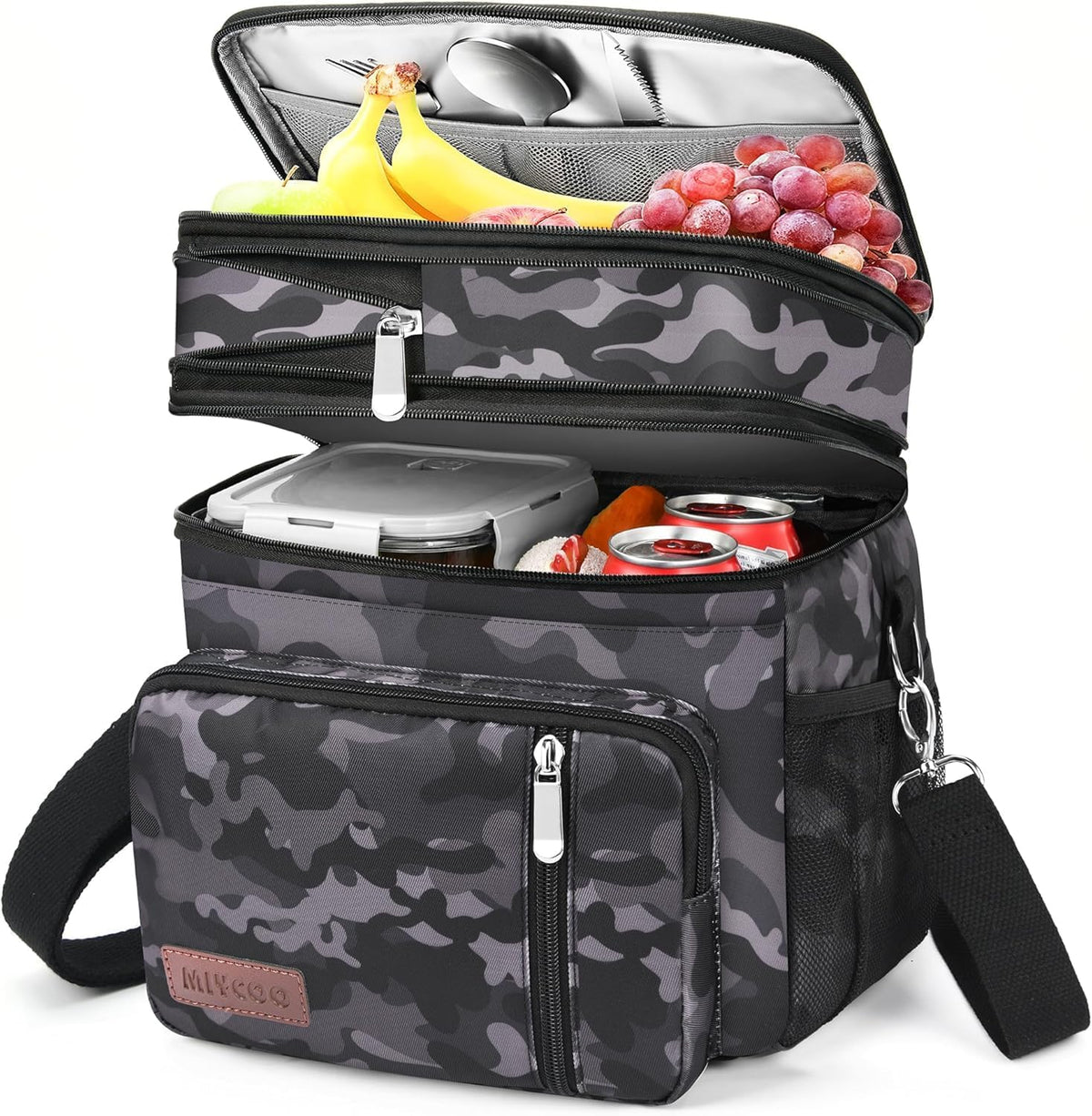 Lunch Bag & Lunch Box for Men Women, Double Deck & Leakproof