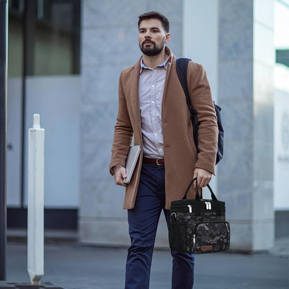 Lunch Bag & Lunch Box for Men Women, Double Deck & Leakproof