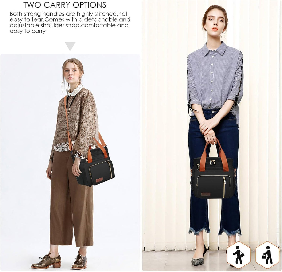 Lunch Bag & Lunch Box for Men Women, Double Deck & Leakproof