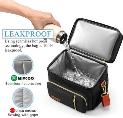 Lunch Bag & Lunch Box for Men Women, Double Deck & Leakproof