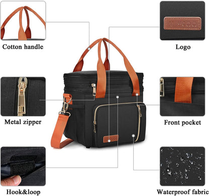 Lunch Bag & Lunch Box for Men Women, Double Deck & Leakproof