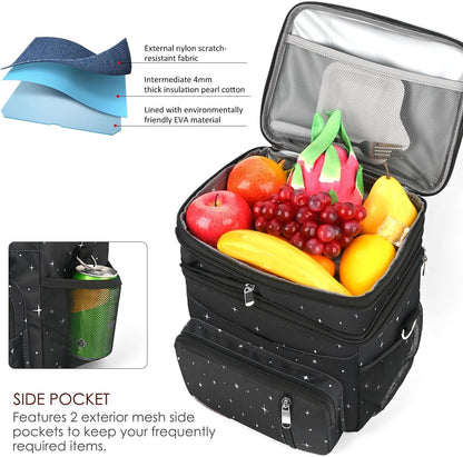 Lunch Bag & Lunch Box for Men Women, Double Deck & Leakproof