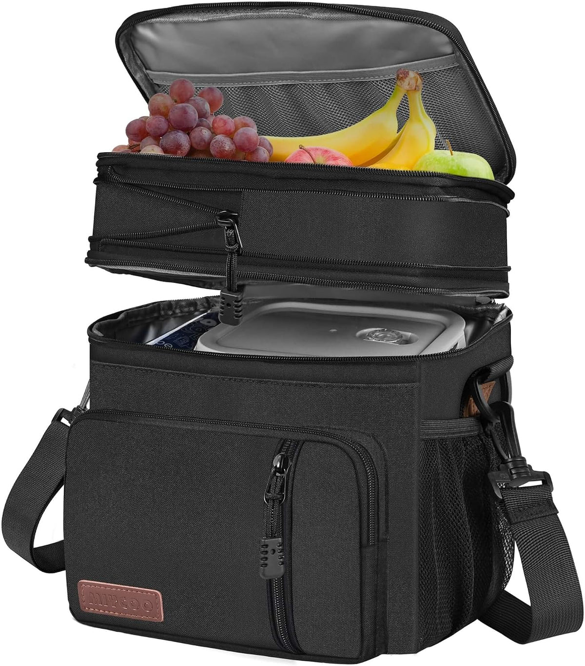 Lunch Bag & Lunch Box for Men Women, Double Deck & Leakproof