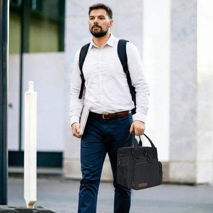 Lunch Bag & Lunch Box for Men Women, Double Deck & Leakproof