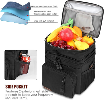 Lunch Bag & Lunch Box for Men Women, Double Deck & Leakproof