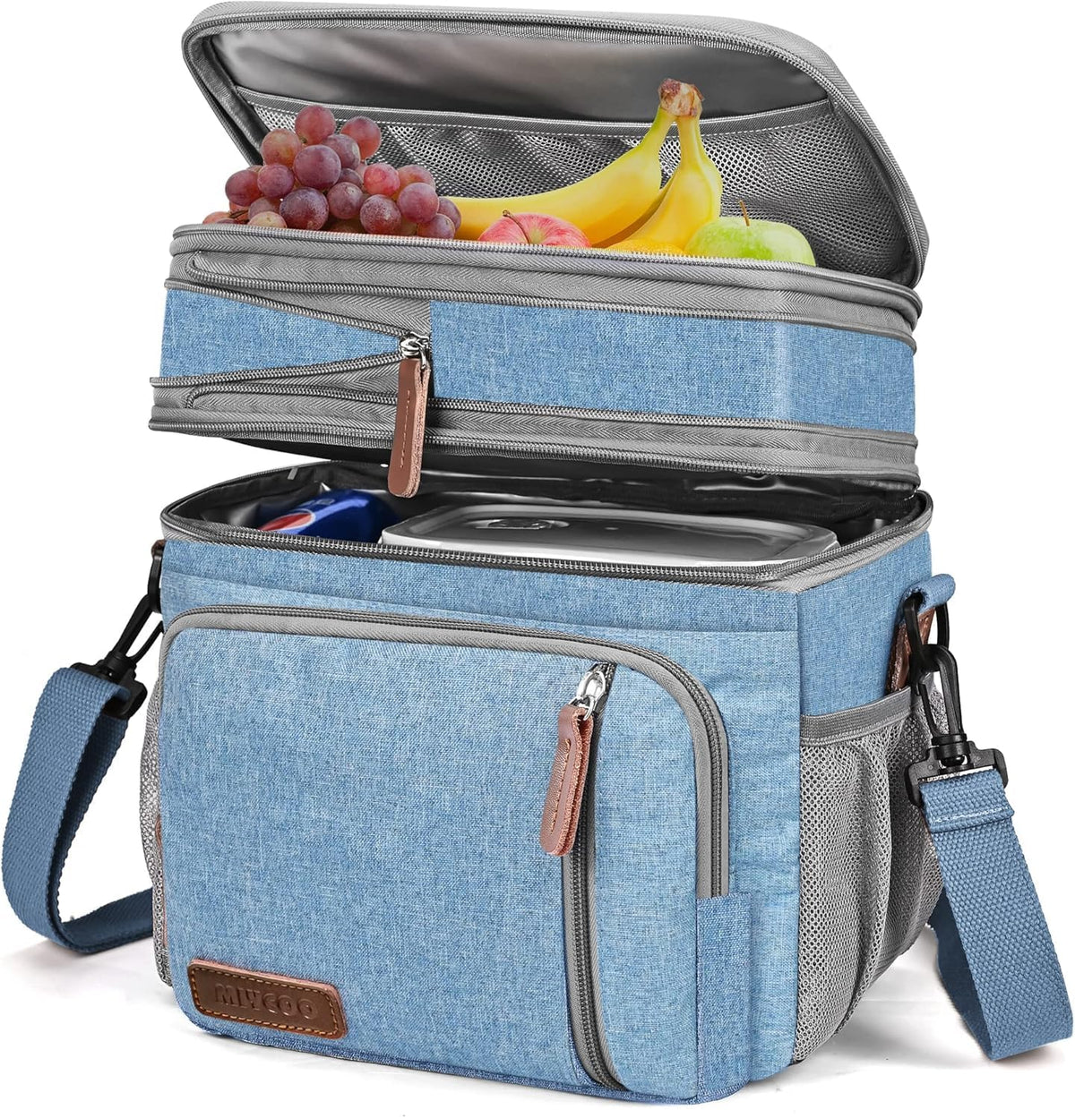 Lunch Bag & Lunch Box for Men Women, Double Deck & Leakproof