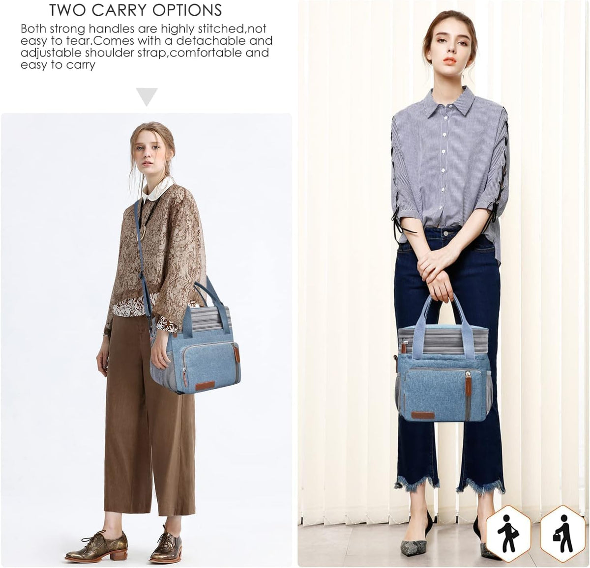 Lunch Bag & Lunch Box for Men Women, Double Deck & Leakproof