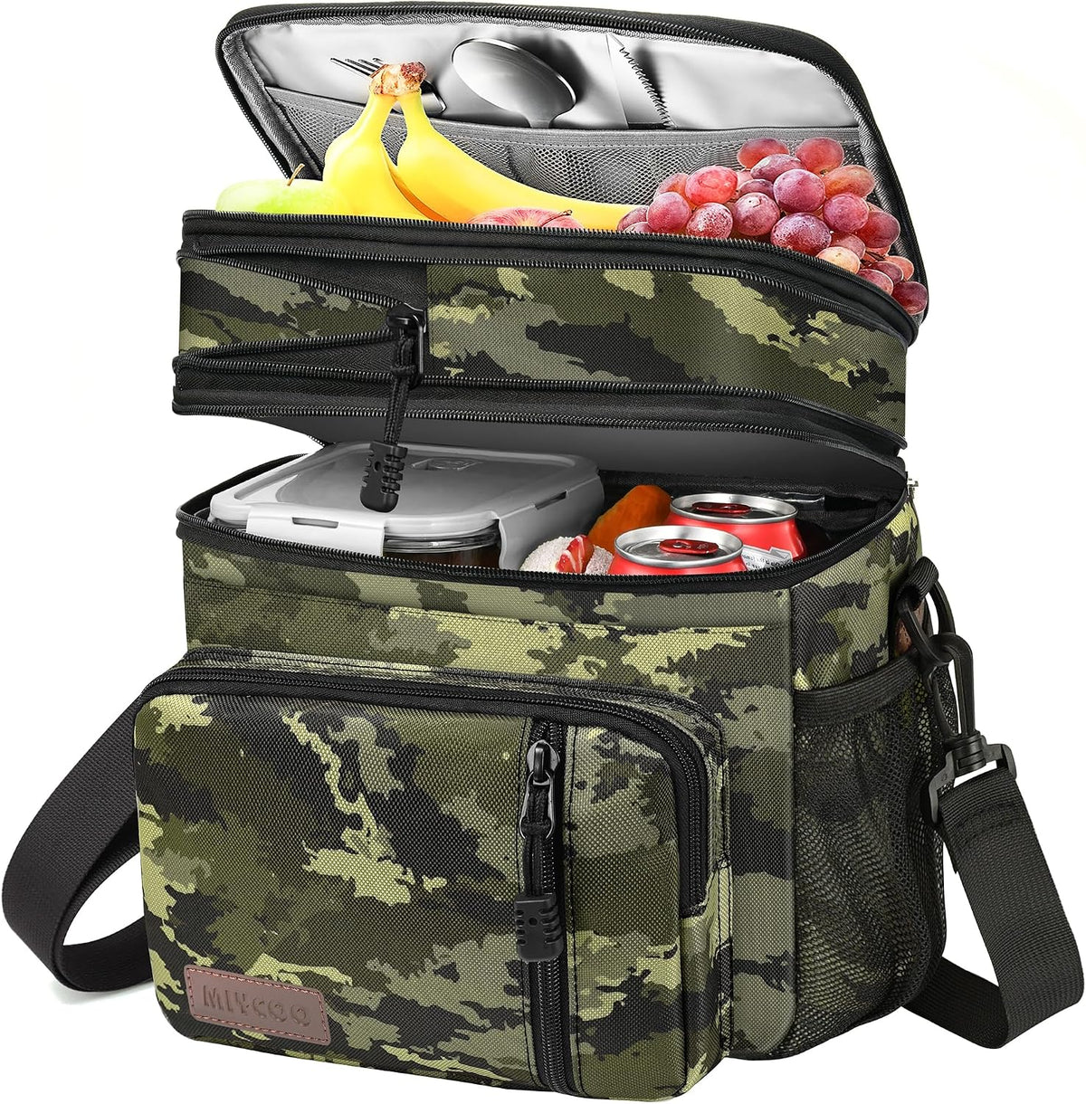 Lunch Bag & Lunch Box for Men Women, Double Deck & Leakproof