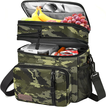 Lunch Bag & Lunch Box for Men Women, Double Deck & Leakproof
