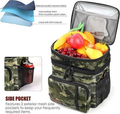 Lunch Bag & Lunch Box for Men Women, Double Deck & Leakproof