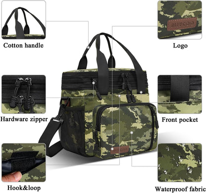 Lunch Bag & Lunch Box for Men Women, Double Deck & Leakproof