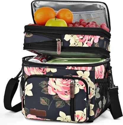 Lunch Bag & Lunch Box for Men Women, Double Deck & Leakproof