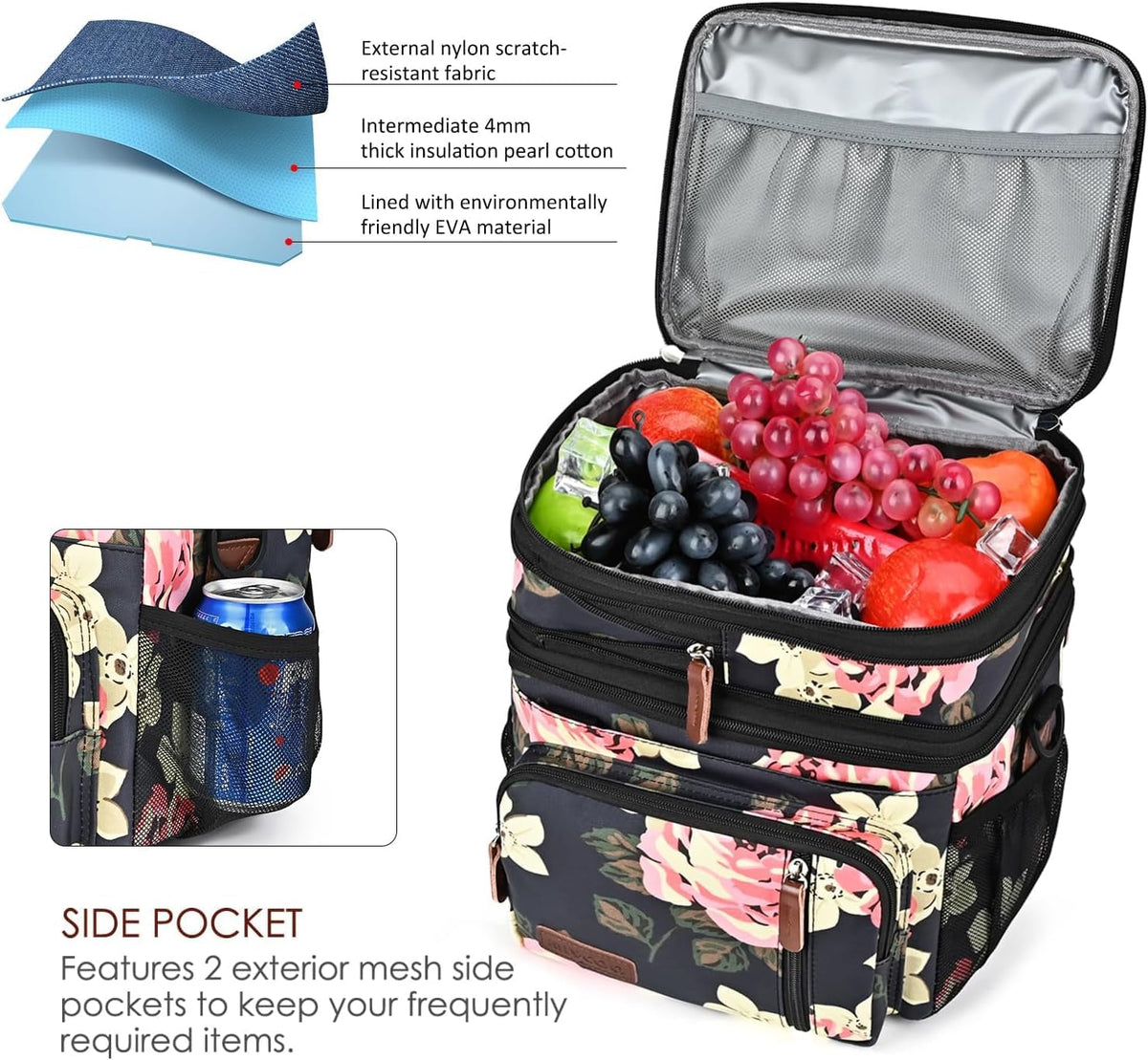 Lunch Bag & Lunch Box for Men Women, Double Deck & Leakproof