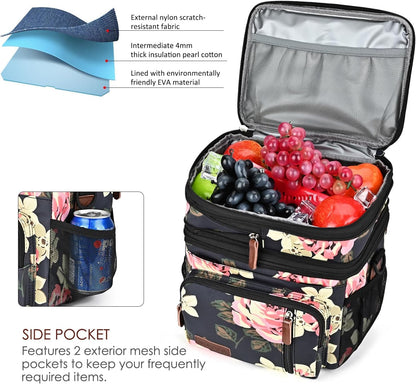 Lunch Bag & Lunch Box for Men Women, Double Deck & Leakproof