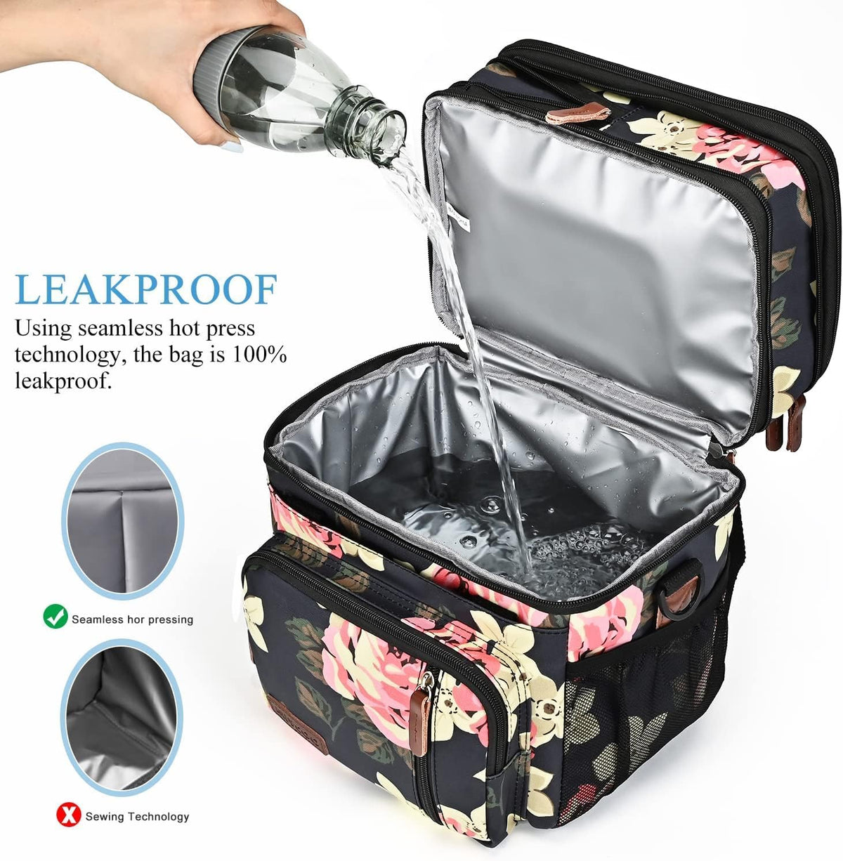 Lunch Bag & Lunch Box for Men Women, Double Deck & Leakproof