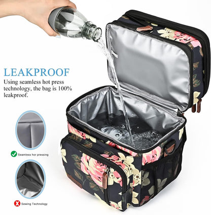 Lunch Bag & Lunch Box for Men Women, Double Deck & Leakproof
