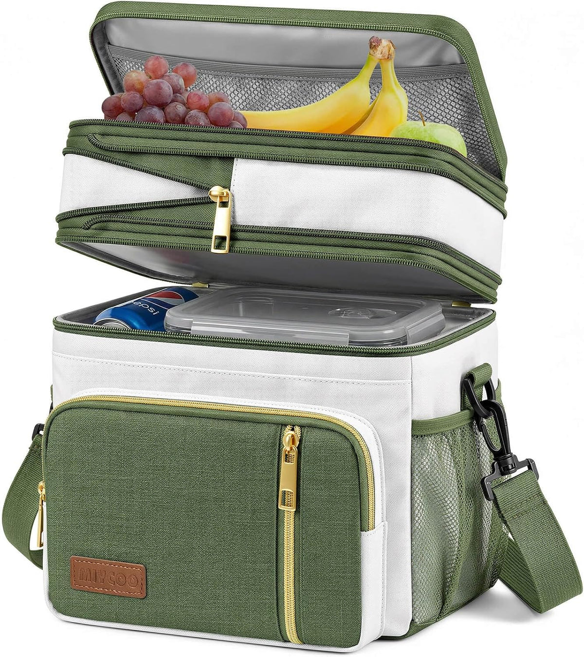 Lunch Bag & Lunch Box for Men Women, Double Deck & Leakproof
