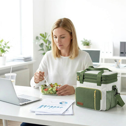 Lunch Bag & Lunch Box for Men Women, Double Deck & Leakproof