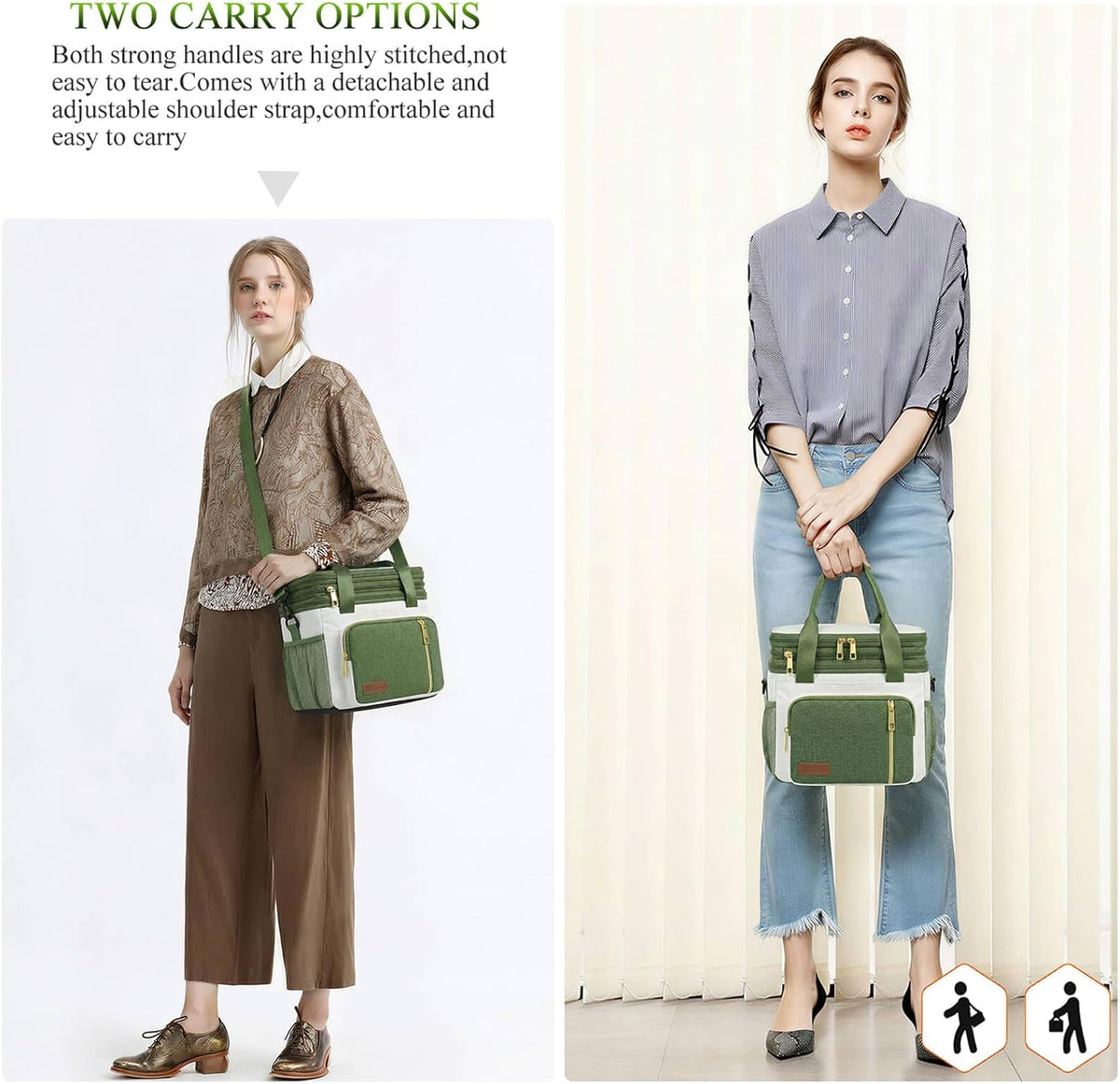 Lunch Bag & Lunch Box for Men Women, Double Deck & Leakproof