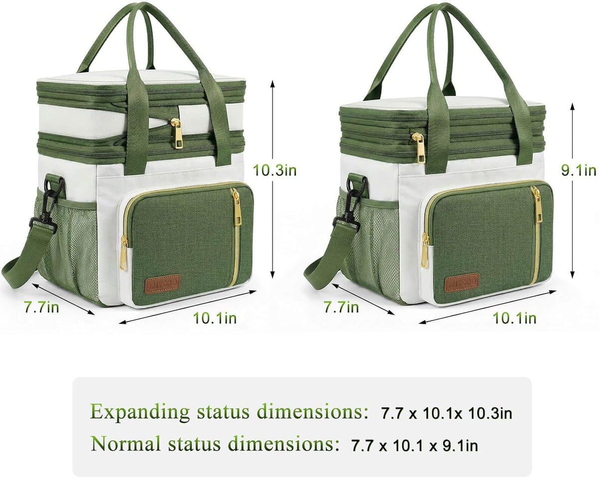 Lunch Bag & Lunch Box for Men Women, Double Deck & Leakproof