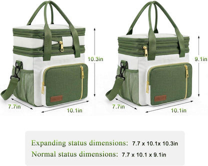 Lunch Bag & Lunch Box for Men Women, Double Deck & Leakproof